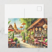 Carte Postale Café à Chiang Mai Wat Phra Singh (Devant / Derrière)
