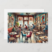 Carte Postale Café à Chicago Bronzeville (Devant / Derrière)