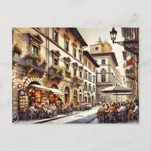 Carte Postale Café à Florence Italie
