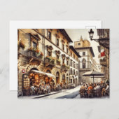 Carte Postale Café à Florence Italie (Devant / Derrière)