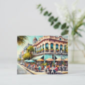 Carte Postale Café à Galveston Texas (Debout devant)
