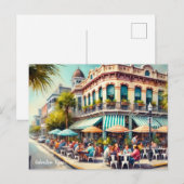 Carte Postale Café à Galveston Texas (Devant / Derrière)