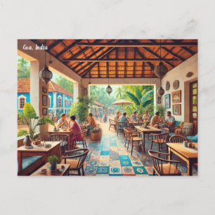 Carte Postale Café à Goa India