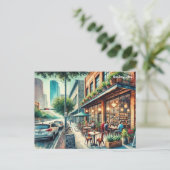 Carte Postale Café à Houston Texas (Debout devant)