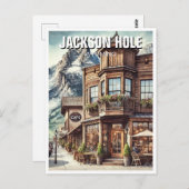 Carte Postale Café à Jackson Hole Wyoming Travel (Devant / Derrière)