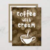 Carte Postale café à la crème bokeh (Devant / Derrière)