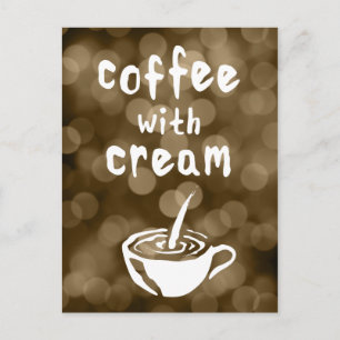 Carte Postale café à la crème bokeh