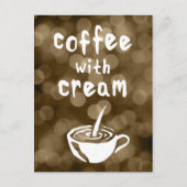 Carte Postale café à la crème bokeh (Devant)