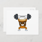 Carte Postale Café à l'entraînement de force avec barre (Devant / Derrière)