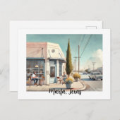 Carte Postale Café à Marfa Texas (Devant / Derrière)