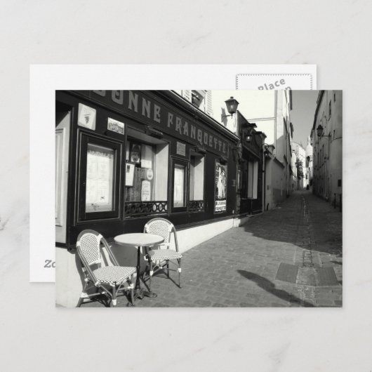 Carte Postale Café à Montmarte (Devant / Derrière)
