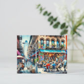 Carte Postale Café à New York Bronx (Debout devant)