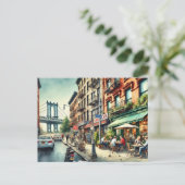 Carte Postale Café à New York Brooklyn (Debout devant)