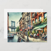 Carte Postale Café à New York Brooklyn (Devant / Derrière)