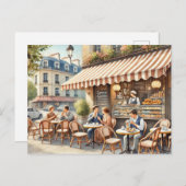 Carte Postale Café à Paris France Mug (Devant / Derrière)