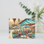 Carte Postale Café à Père Noël Barbara en Californie (Debout devant)