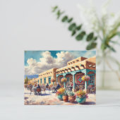 Carte Postale Café à Père Noël Fe Nouveau-Mexique (Debout devant)