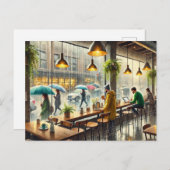 Carte Postale Café à Rainy Seattle (Devant / Derrière)