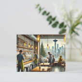 Carte Postale Café à Rainy Seattle (Debout devant)