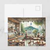Carte Postale Café à Séoul Corée Namsan Mug (Devant / Derrière)