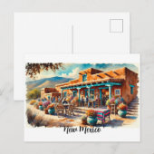 Carte Postale Café à Taos Nouveau-Mexique (Devant / Derrière)