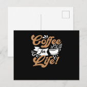 Carte Postale Café à vie | Conception de café (Devant / Derrière)