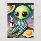 Carte Postale Café Alien Avec Oeuf (Devant)