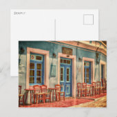 Carte Postale Café Architecture Bâtir Grèce Péloponnèse (Devant / Derrière)
