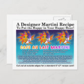 Carte postale Cafe Au Lait Martini Recette (Devant / Derrière)