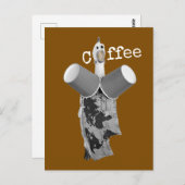 Carte postale Café au poulet en caoutchouc cool (Devant / Derrière)