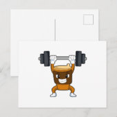 Carte Postale Café au renforcement musculaire avec haltère (Devant / Derrière)