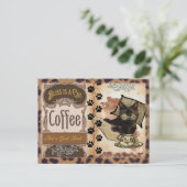 Carte Postale Café aux pattes de chat mignon (Debout devant)
