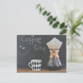 Carte Postale Café avec de la boue et du pot (Debout devant)