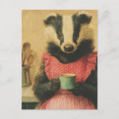 Carte Postale Café avec Miss Badger (Devant)