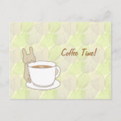 Carte Postale Café avec un lapin mignon (Devant)