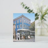 Carte Postale Café bleu au coin (Debout devant)