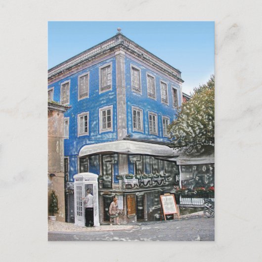 Carte Postale Café bleu au coin (Devant)