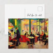 Carte Postale Café bondé à Paris (Devant / Derrière)