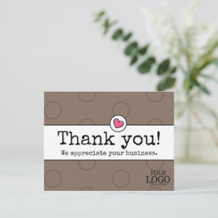 Carte Postale Café Brun Élégant Avec Remerciements Entreprise de