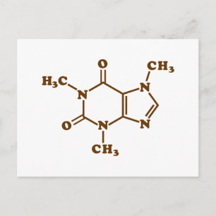 Carte Postale Café caféine Formule chimique moléculaire