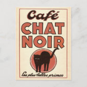 Carte Postale Café chat noir (Devant)