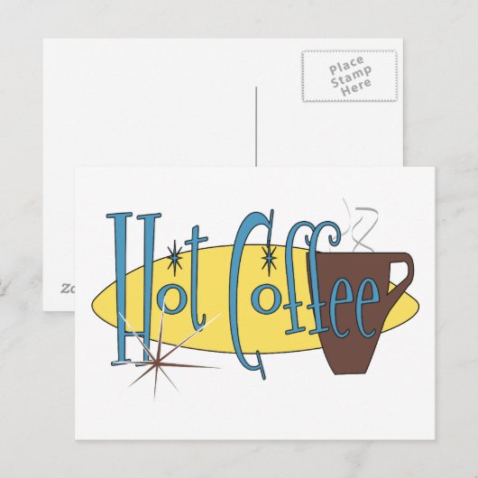 Carte Postale Café chaud (Devant / Derrière)