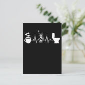 Carte Postale Café Cigarette Toilette Humour fumeur (Debout devant)