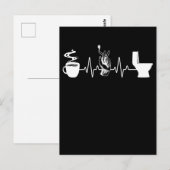 Carte Postale Café Cigarette Toilette Humour fumeur (Devant / Derrière)