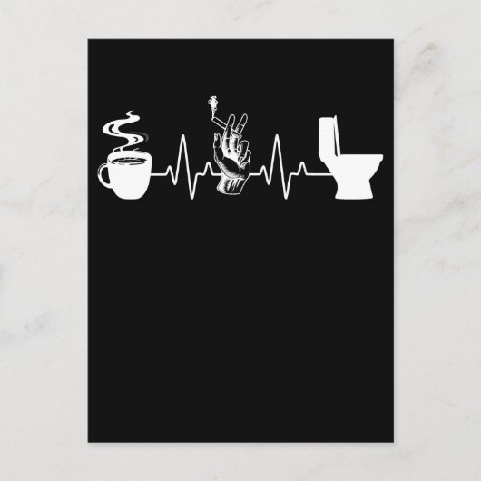 Carte Postale Café Cigarette Toilette Humour fumeur (Devant)