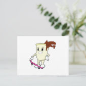 Carte Postale Café comme skater avec skateboard (Debout devant)