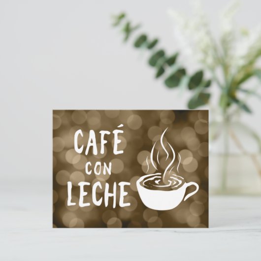 Carte Postale café con leche bokeh (Debout devant)