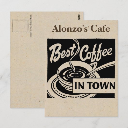 Carte Postale Café customisé - Latte (Devant / Derrière)