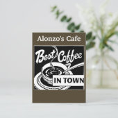 Carte Postale Café customisé / Restaurant - Roast foncé (Debout devant)