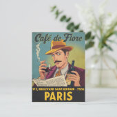 Carte Postale Café de Flore : Elégance parisienne (Debout devant)
